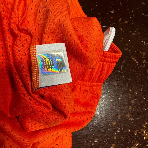 Eric Emanuel Mens Orange Logo Elastic Waist Pockets Comfort Mesh Shorts Size 2XL - Picture 4 of 6